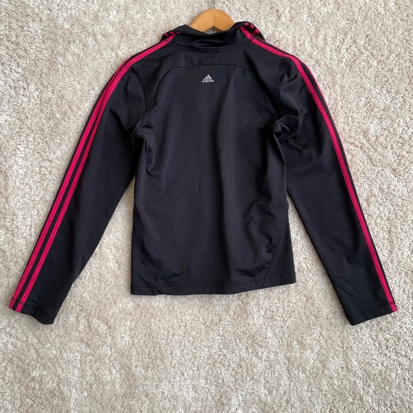 Adidas Women’s Full Zip Track Jacket Size S BLACK/Pink Stripes RN88387 CA40312 - Picture 11 of 11